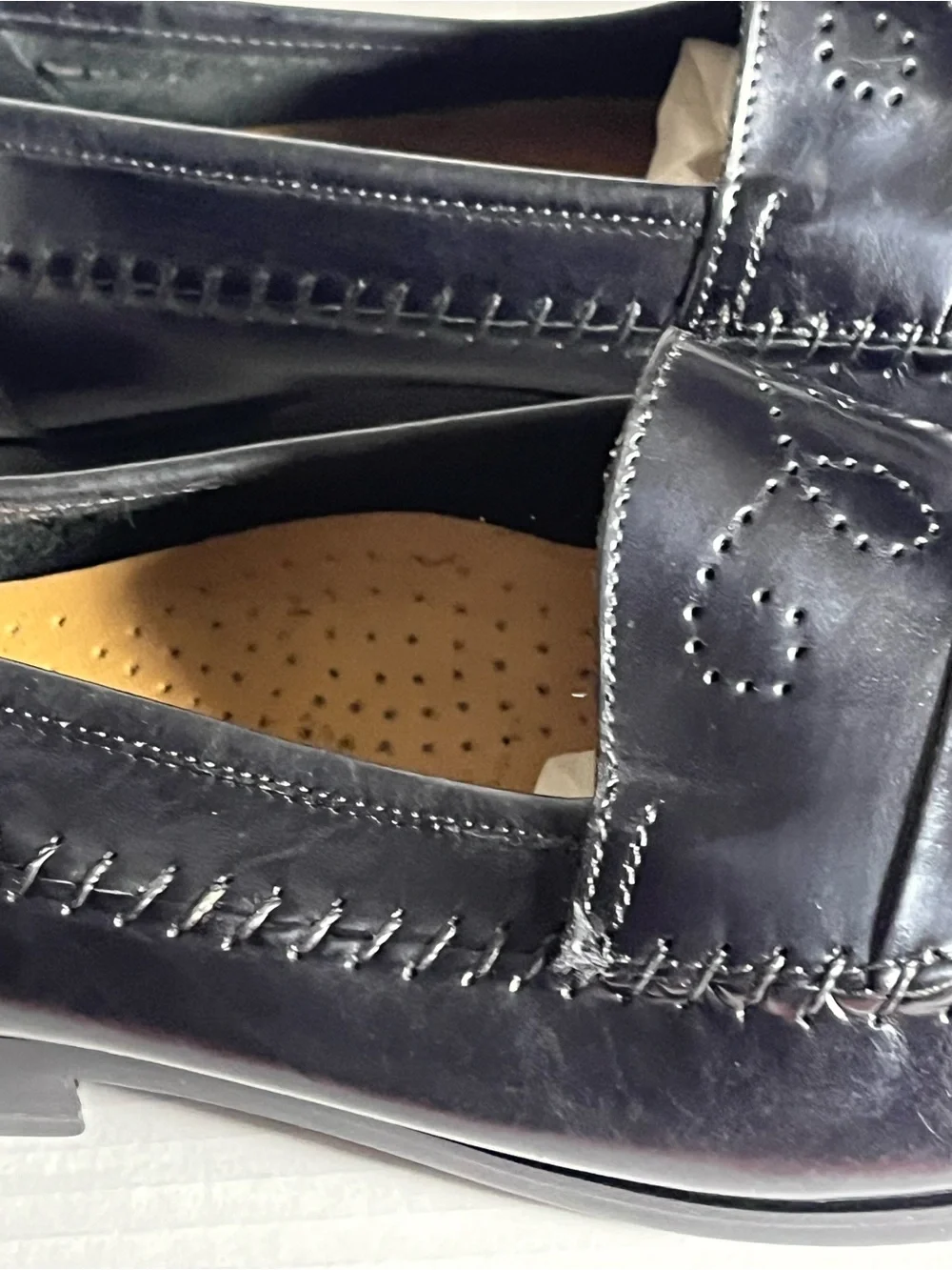 Giorgio Brutini Black Leather Penny Slip-On Loafers